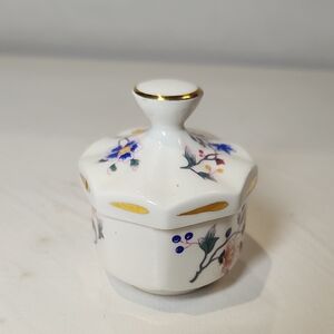 Vintage Hammersley Floral Trinket Box with Gold Trim Lid